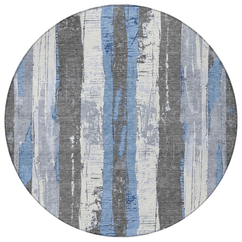 HomeRoots Striped Transitional Rectangle Outdoor Rug