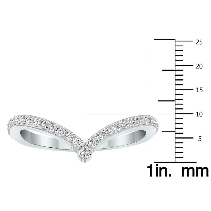 Marquee 1/3 CTW V Shaped Lab Grown Diamond Ring in 10K White Gold (F-G Color, VS1- VS2 Clarity)