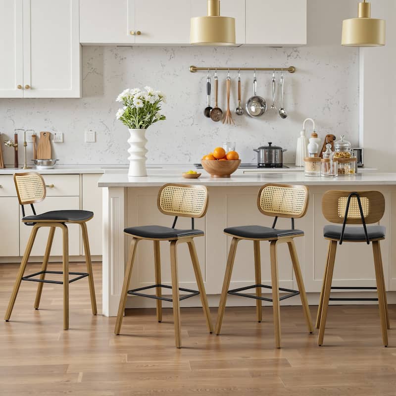 26-Inch Upholstered Counter/ Bar Stools Set of 2 or 3 - 35.1"H x 17.7"W x 19.5"D