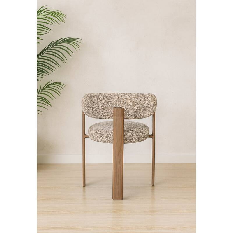 Upholstered 3-leg Wood-look Metal Frame 2pc Dining Chairs - N/A