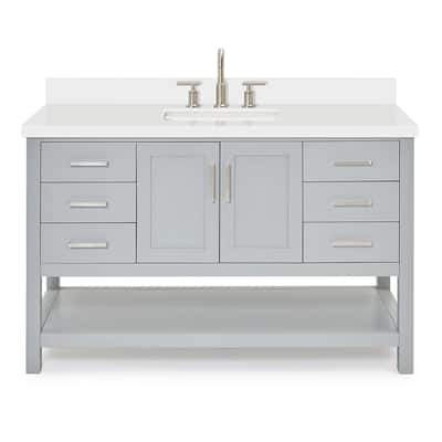 Ariel S055SWQRVO Magnolia 55" Free Standing Single Basin Vanity Set