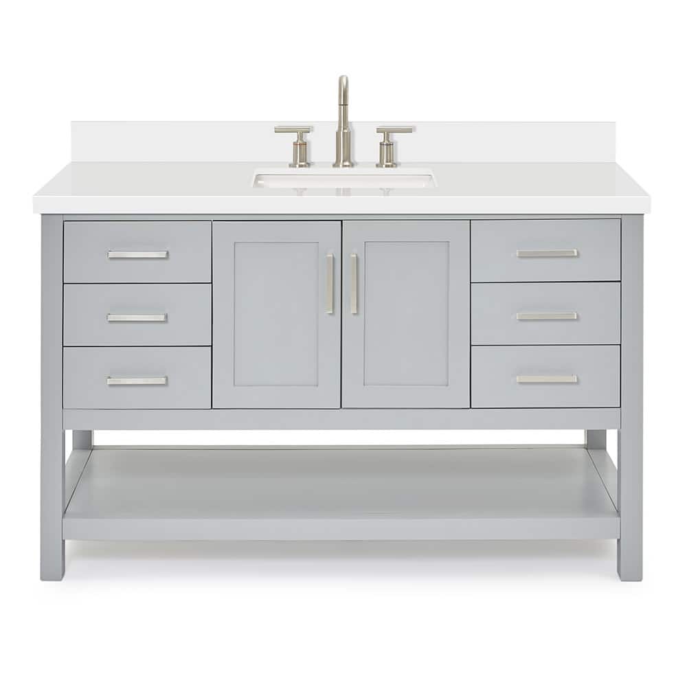 Ariel S055SWQRVO Magnolia 55" Free Standing Single Basin Vanity Set