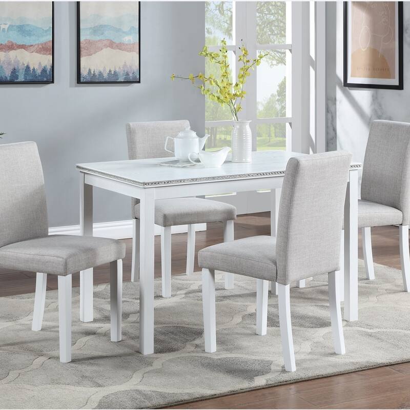 GDFStudio - Aurelian Traditional Upholstered Ergonomic High Backrest Dining Chairs Set, Padded Seat & Non-slip Feet, Set of 4