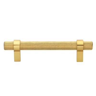3 in Screw Center Solid Steel Bar Pull Cabinet Handle Pull (Pack of 5) - Brass Gold