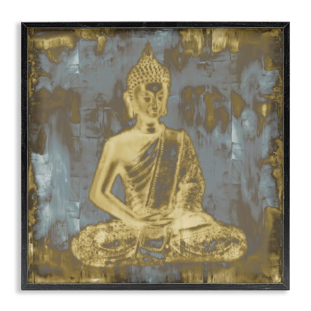 Stupell Muted Earthy Buddha Abstract Framed Giclee Art Design By Tom Bray