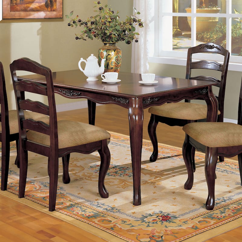 Furniture of America Shak Traditional Dark Walnut 78-inch Dining Table