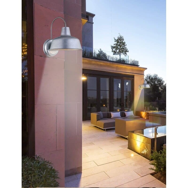 1-Light Outdoor Barn Light With Galvanized finish - 10.54"x12.69"x13"