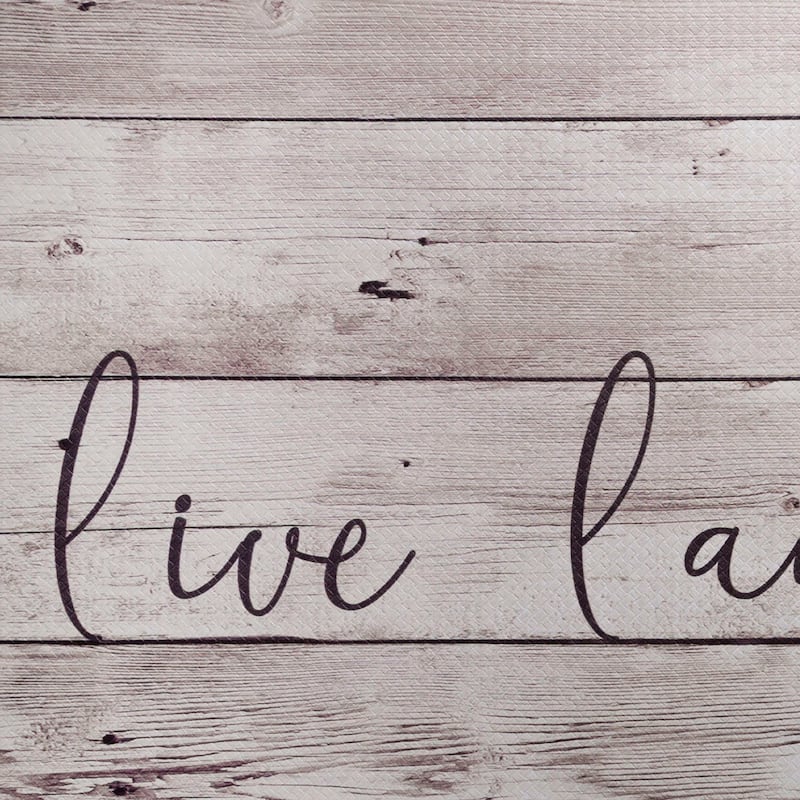 SoHome Cozy Living Live Laugh Love Anti-Fatigue Kitchen Mat, Beige/Brown