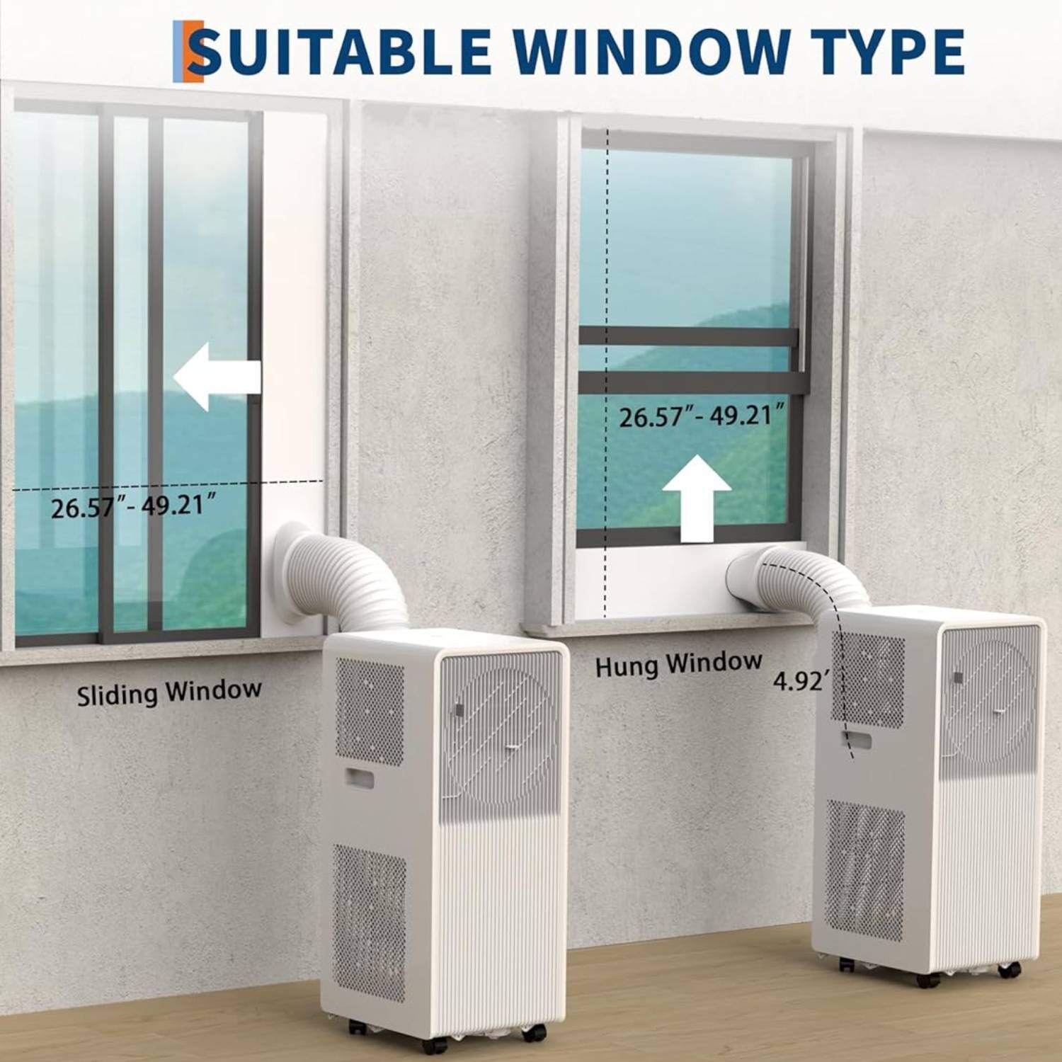 10,000 Btus Drainage-free Portable Air Conditioner for Indoor Rooms - N/A
