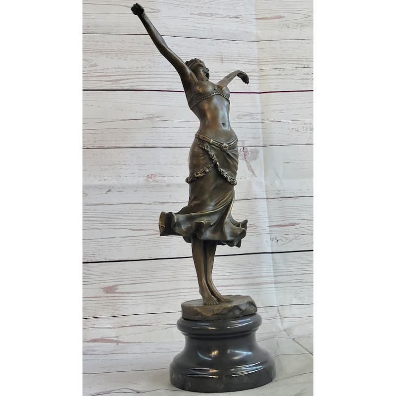 Elegant Belly Dancer Girl Bronze Statue Sculpture Art Deco Figure Dh Chiparus