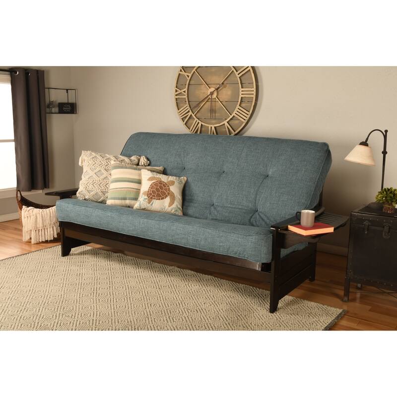 Somette Phoenix Queen-size Futon Set in Espresso Finish with Linen Mattress