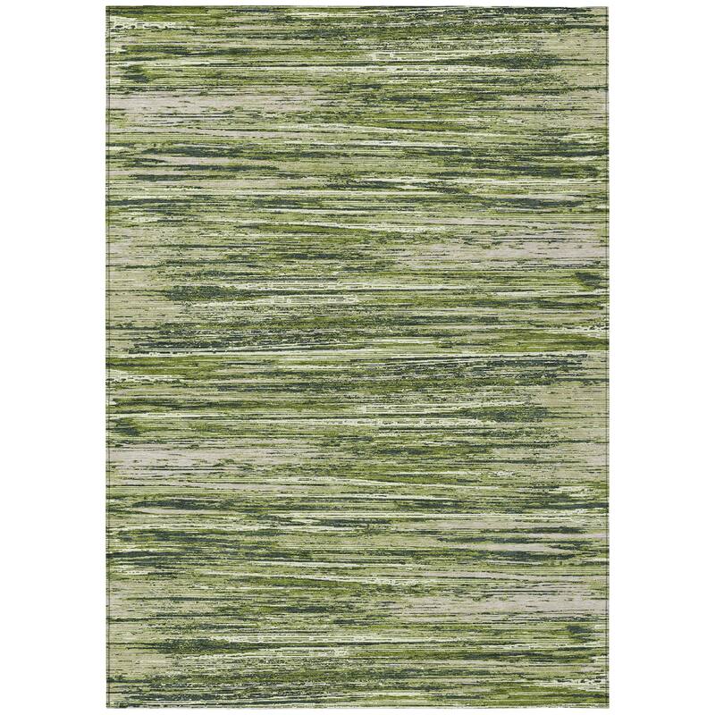 Machine Washable Indoor/ Outdoor Chantille Abstract Stripe Rug