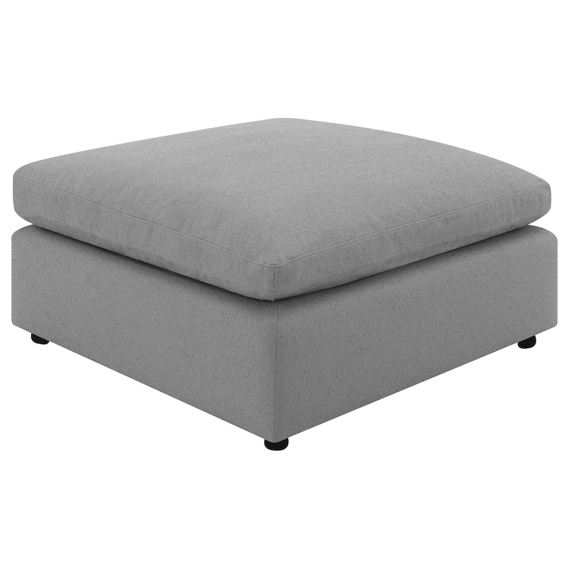 Raleigh Boucle Upholstered Ottoman - Grey