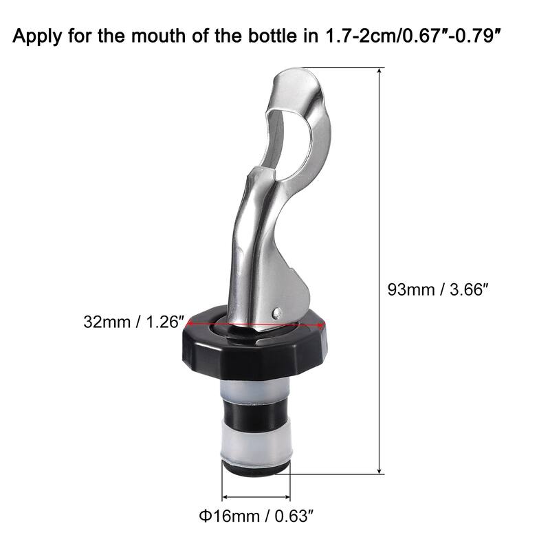 Wine Stoppers, 6Pcs 16mm/0.63" Silicone Bottle Stopper for Beer - White Black - White Black