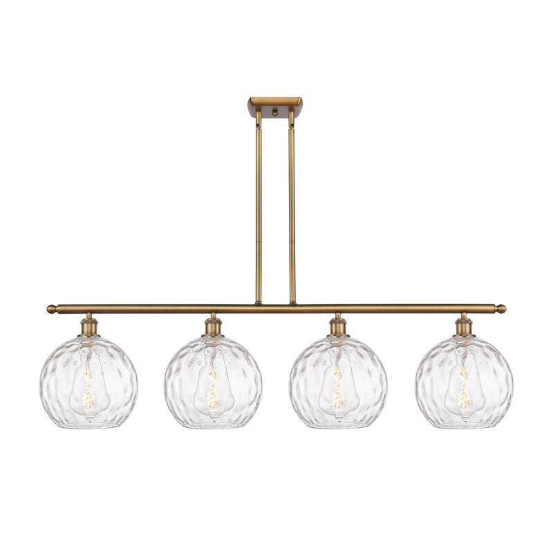 Innovations Lighting 516-4I-13-48 Athens Linear Athens 4 Light 48" - Brushed Brass / Clear Water Glass