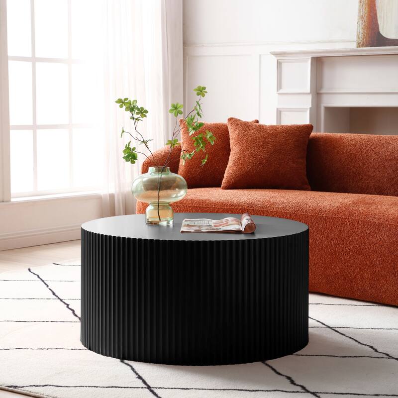 Modern Glam Round End Nesting Coffee Table Set for Living Room (Set of 2) No Assembled