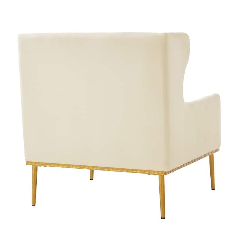 Christopher Knight Home - Modern Velvet Armchair Accent Chair with Iron Frame and High-Density Foam Cushion