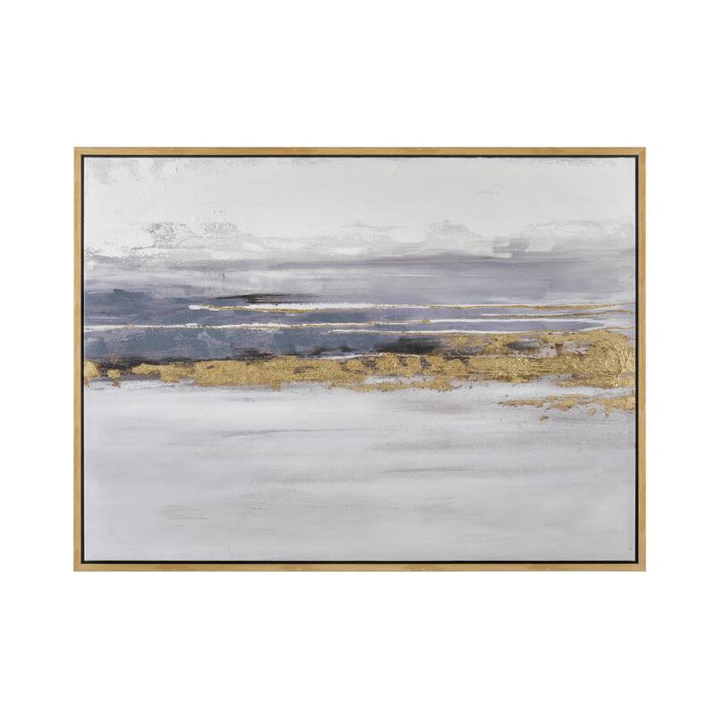 Elk Home Jones Sound Gray Fabric 47.25 Inch Wide Wall Art