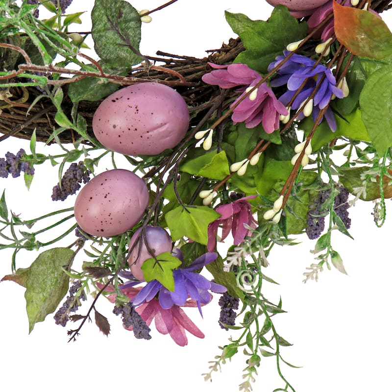 National Tree Company 22 in. Flowering Pink Eggs Easter Wreath
