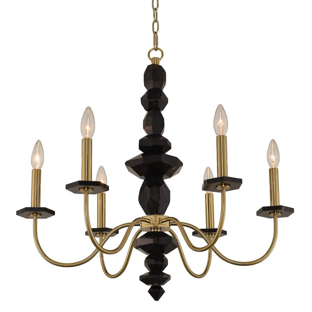Allegri 031550 Piedra 6 Light 26" Wide Taper Candle Style Chandelier