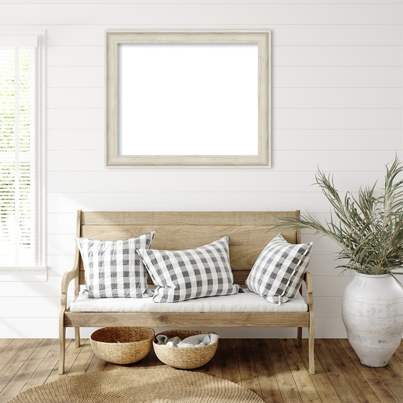 Amanti Art Regal Birch Cream Framed Dry Erase Magnetic Board
