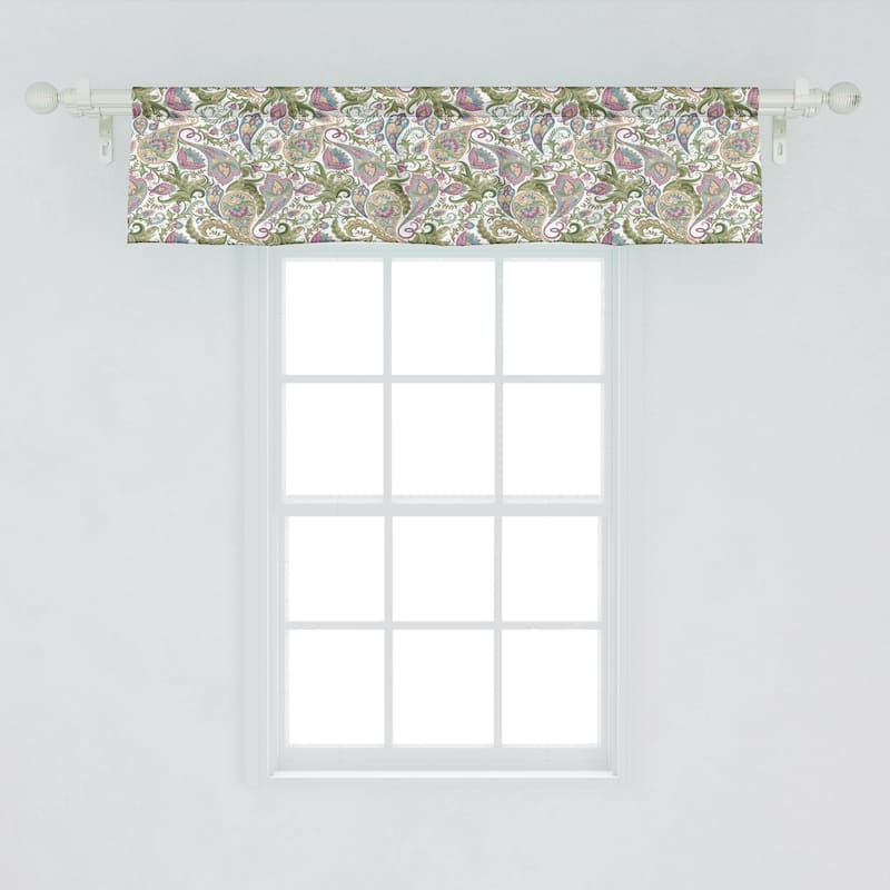Ambesonne Paisley Window Valance Curtain Valance for Kitchen Bedroom ...