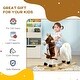 preview thumbnail 26 of 38, Toddler Rocking Horse with Authentic Sounds, Plush Velvet Fabric, Saddle, and Stirrup for Kids 3-8 Years