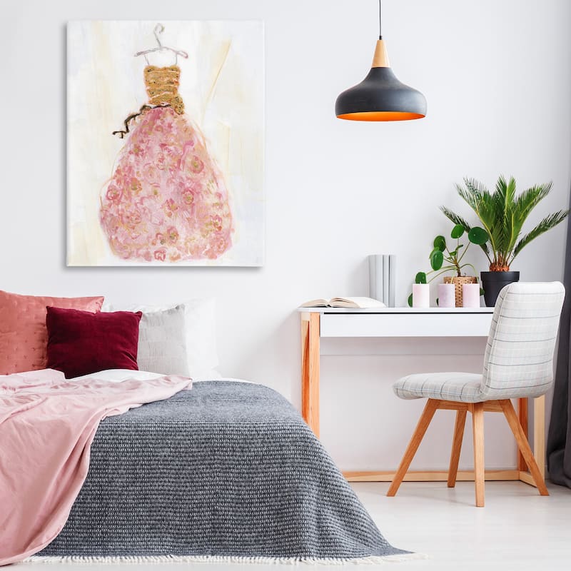 Stupell Classy Posh Pink Ball Gown Canvas Wall Art Design By Sally Swatland