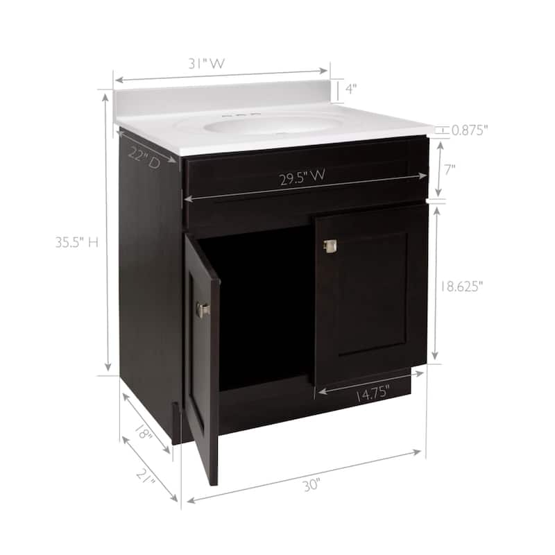 Design House 214775 Brookings 32" Free Standing Single Basin Vanity