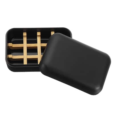 Wooden Soap Holder, Self-Draining Soap Box with Lid Wooden Soap Bar Tray