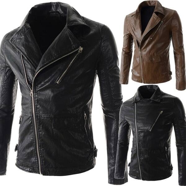 Shop High Quality Fashion Men Leather Jacket Collar Men S Leather