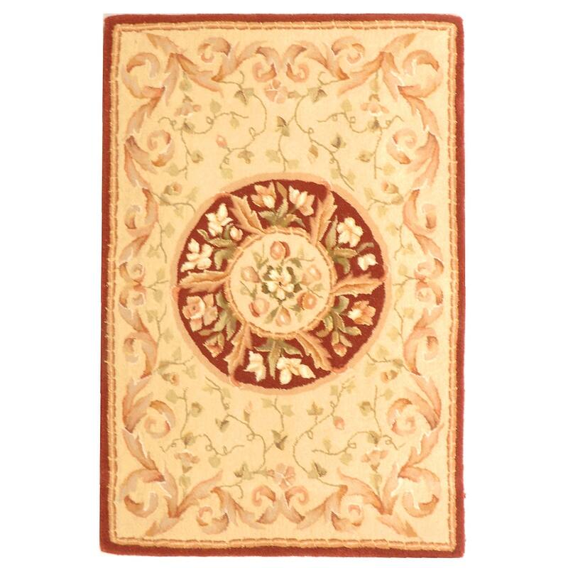 SAFAVIEH Handmade French Tapis Derdine Shabby Chic Oriental Wool