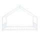 preview thumbnail 8 of 9, White Full Size Metal House Bed with Roof, Fence and Back for Kids, Boys and Girls, Bedroom