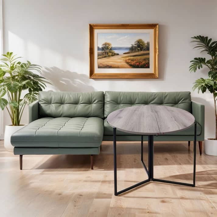 43" Foldable Multi-Use Round Table Natural