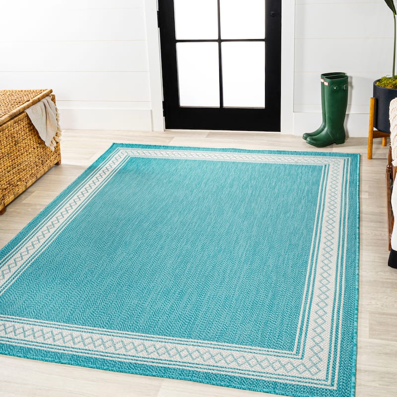 JONATHAN Y Havana Classic Diamond Border Indoor/Outdoor Area Rug