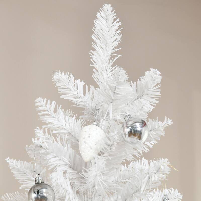 6FT Gradient Pink and White Artificial Pencil Christmas Tree, Unlit with Realistic Branches & Easy Assembly