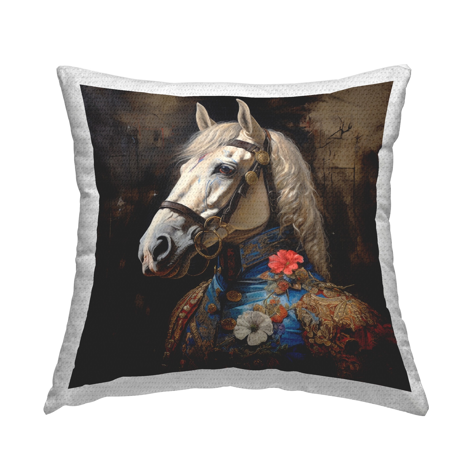 Stupell Horse with Regal Clothing Printed Outdoor Throw Pillow Design by Lazar Studio