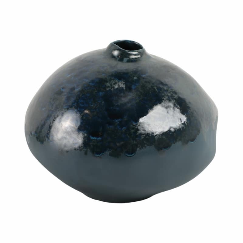 Decorative Vase - Blue Ceramic Finish Details
