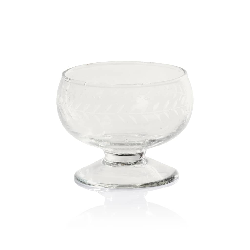 Tuscan 2-Piece Set Handmade Etched Condiment Glass Bowls