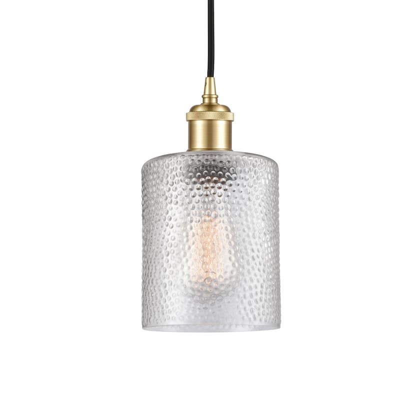 Innovations Lighting 516-1P-8-5 Cobbleskill Pendant Cobbleskill 5" - Clear / Satin Gold