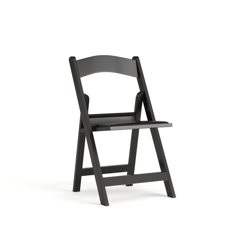 800 lb. Capacity White Resin Folding Chair with Slatted Seat