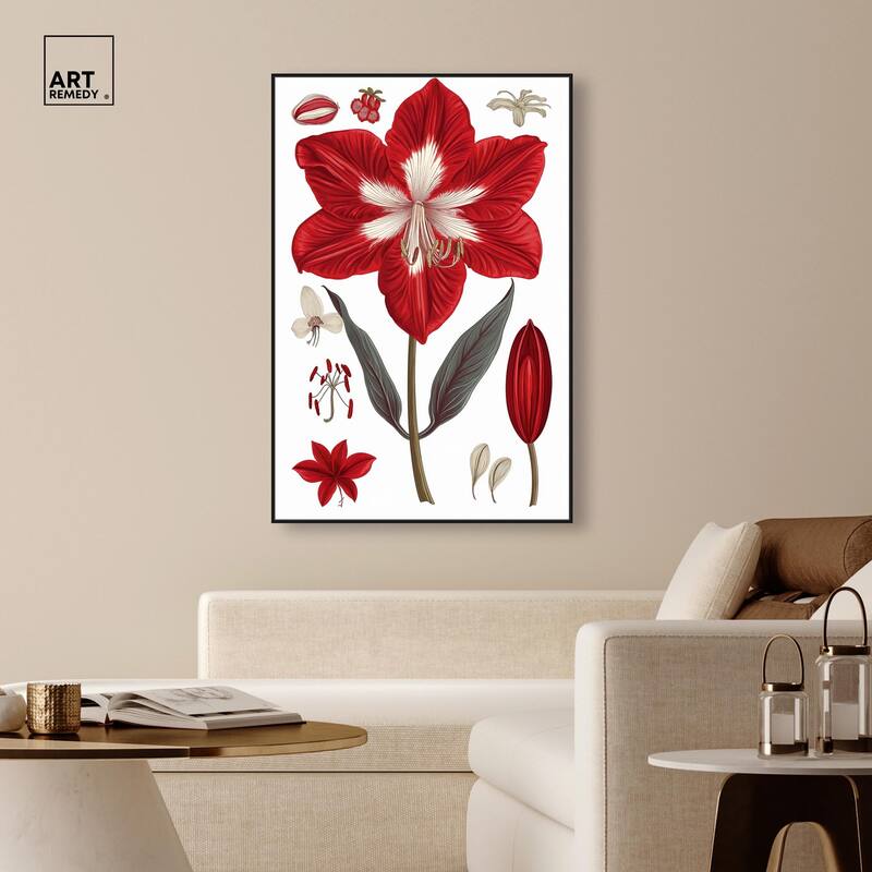 Amaryllis Anatomy Canvas by Art Remedy