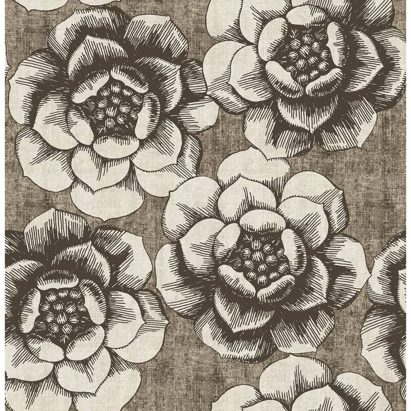 A-Street Prints Fanciful Brown Floral Wallpaper