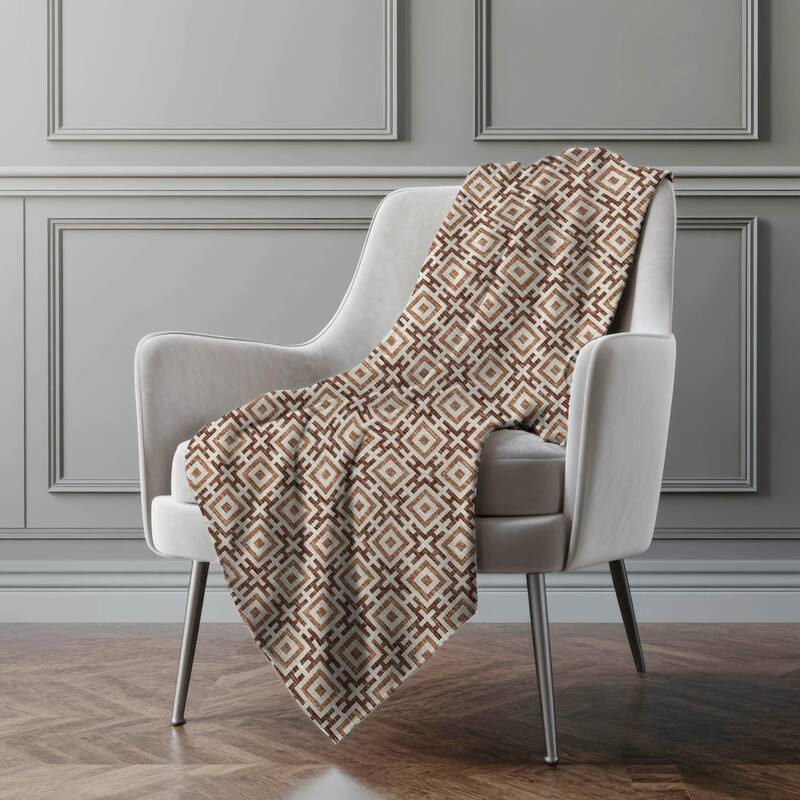Premium Machine Washable ASB139 Modern Geo Sherpa Throw Blanket