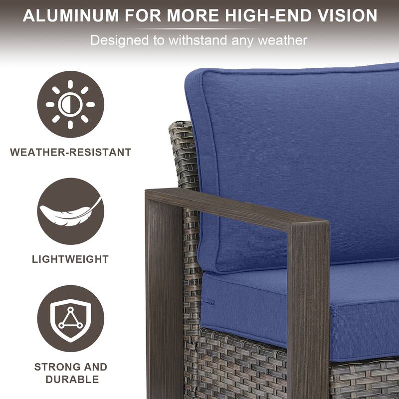 Gymojoy Outdoor Wicker Patio Furniture Sofa Set