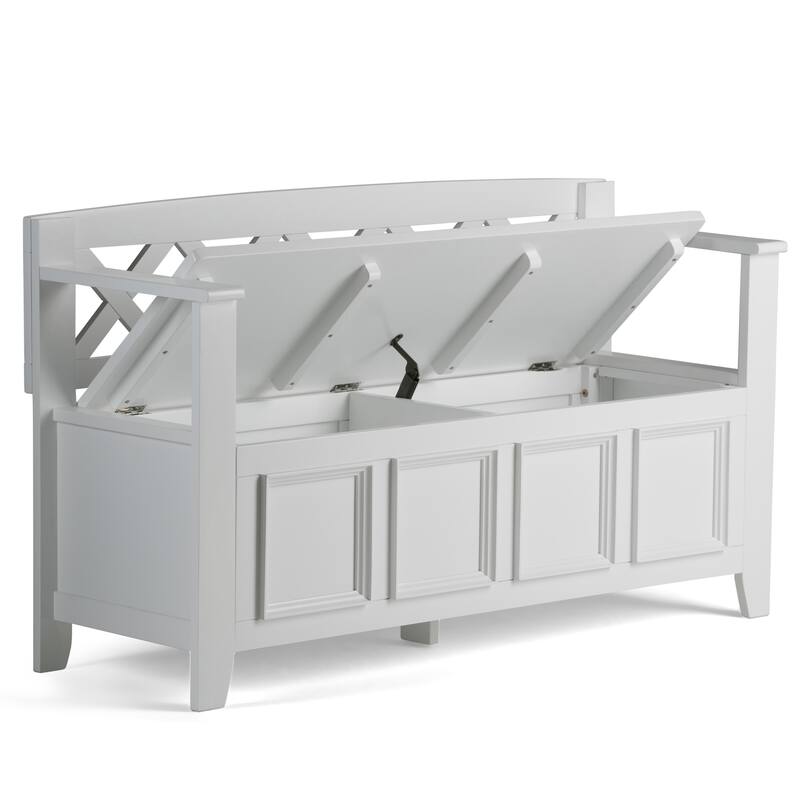 WYNDENHALL Halifax 48 inch Wide Solid Wood Transitional Entryway Bench - 48 Inches wide