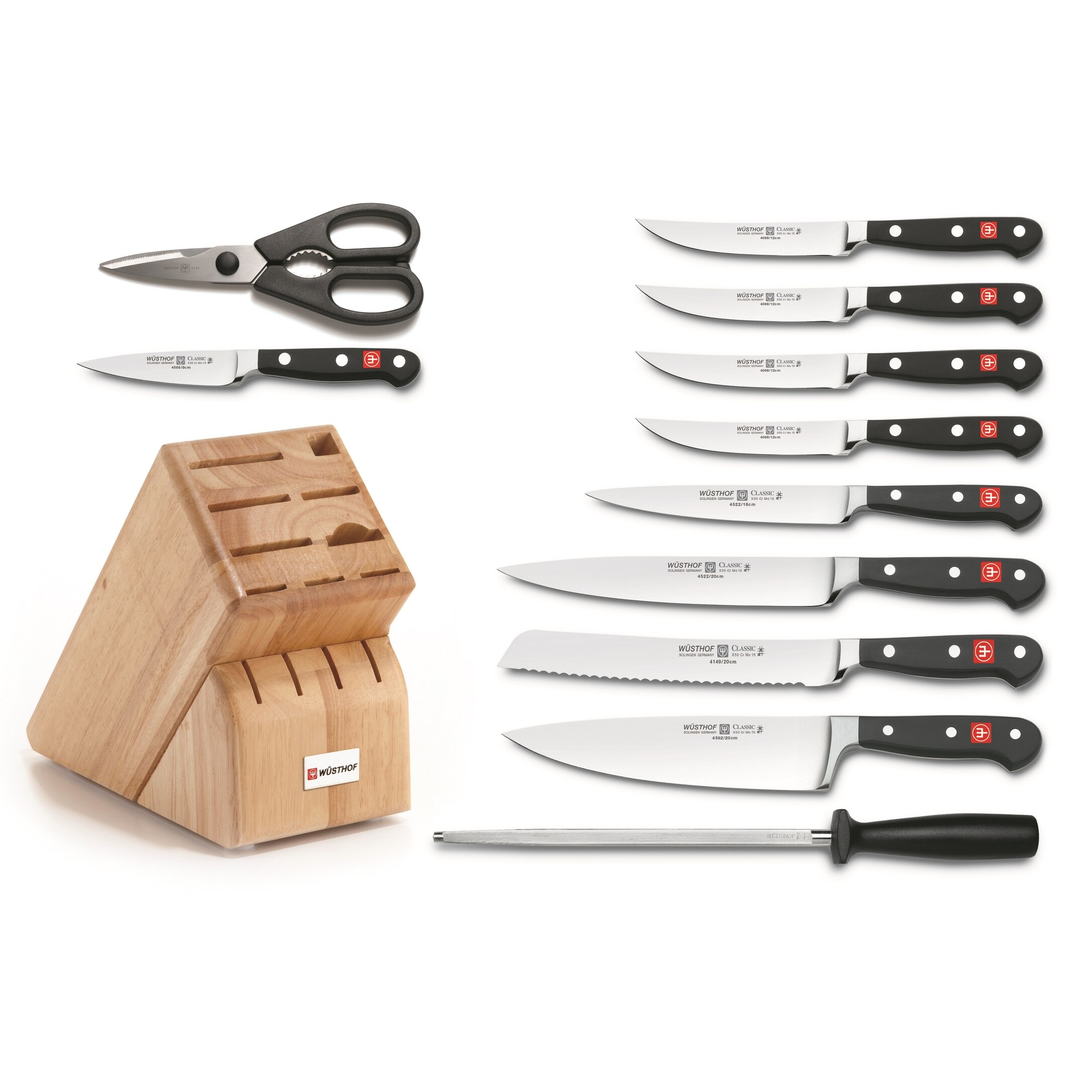 Wusthof Classic 12-piece knife block set