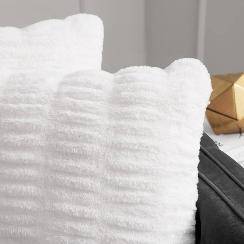 Juicy Couture Pleated Synthetic Fur Decorative Throw Pillows