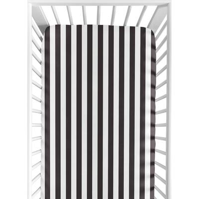 Sweet Jojo Designs Black and White Stripe Fitted Crib Sheet