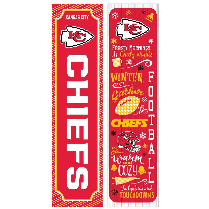 47" Double Sided Seasonal Porch Leaner, Kansas City Chiefs - 47" x 11.25"
